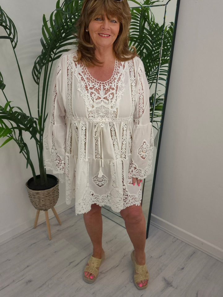 Ibiza Beach Dress - White (One Size/Curvy)