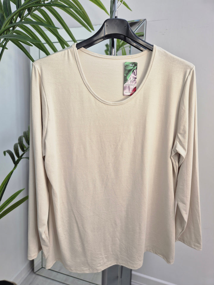Vanessa Long Sleeve Top - (choose your Colour) - One Size/Curvy fitting from Size 14 to Size 18/20)