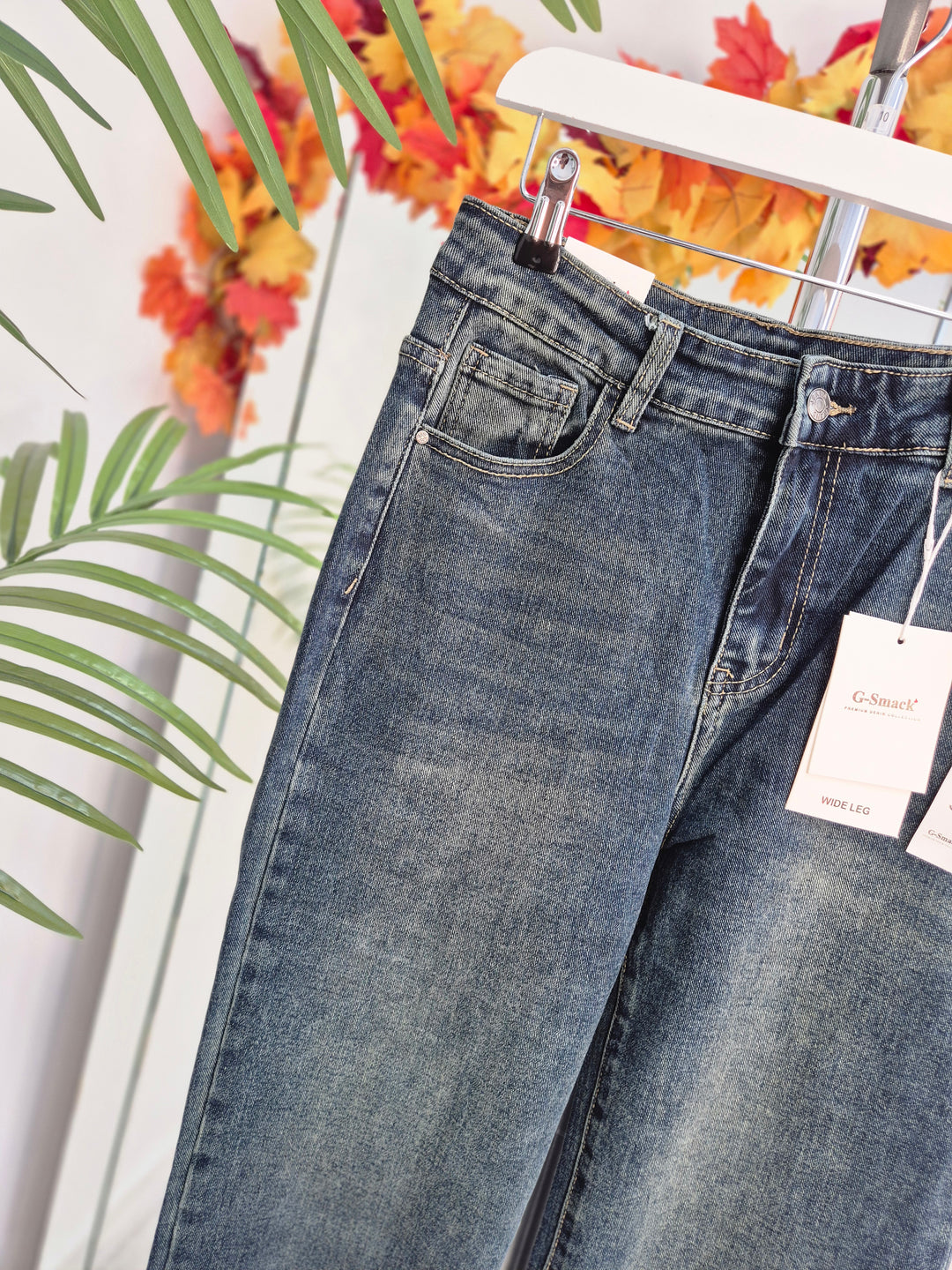Georgie Wide Leg Jeans - Stonewashed (G Smack) - (choose your Size)
