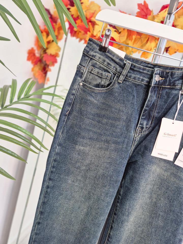 Georgie Wide Leg Jeans - Stonewashed (G Smack) - (choose your Size)