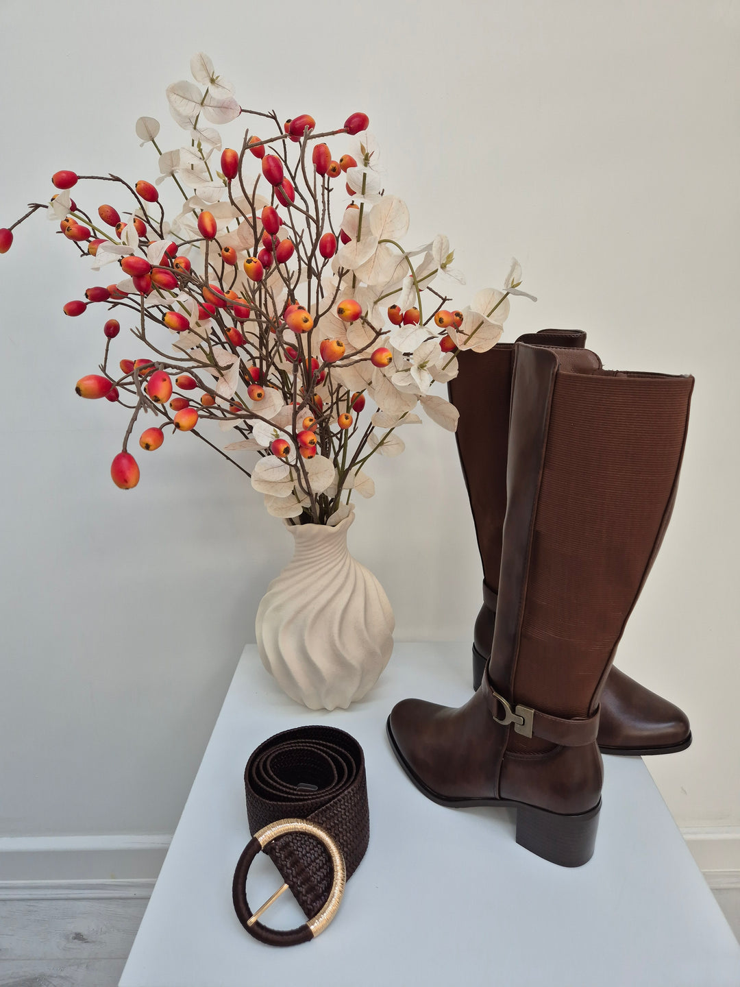 Hamptons Riding Boots with Elasticated Stretchy Back - Chocolate