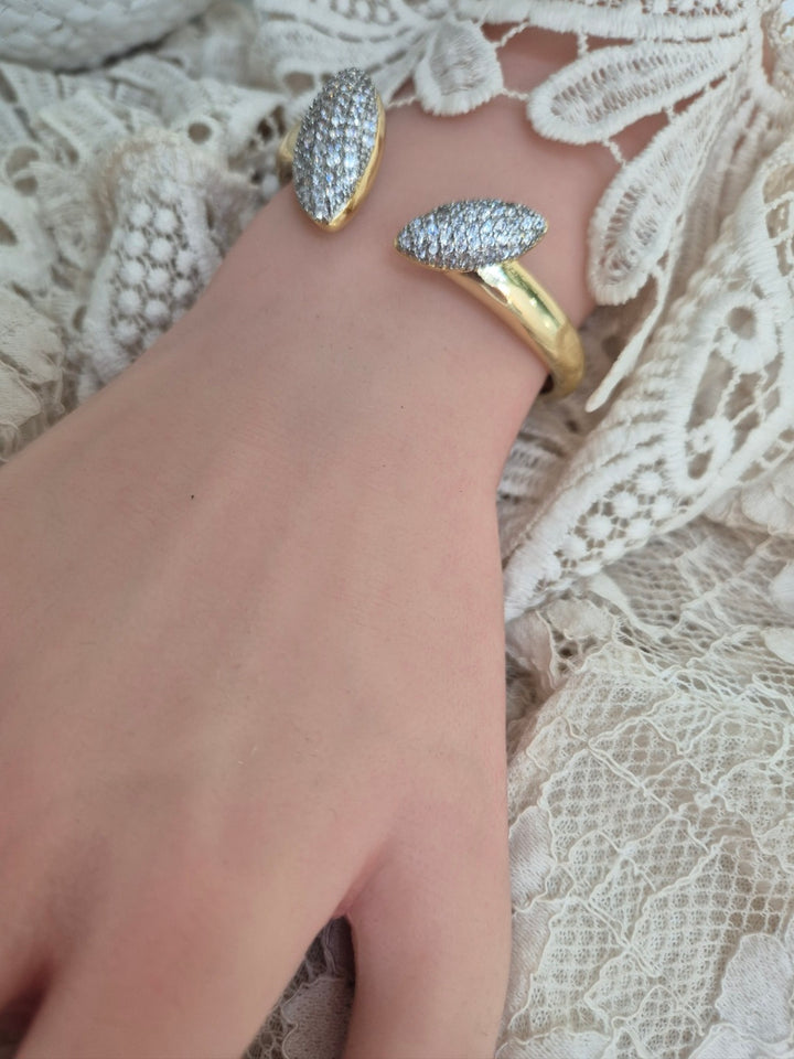 Crystal Statement Bracelet or Ring Set (Adjustable) - (choose your item) Gold Tone