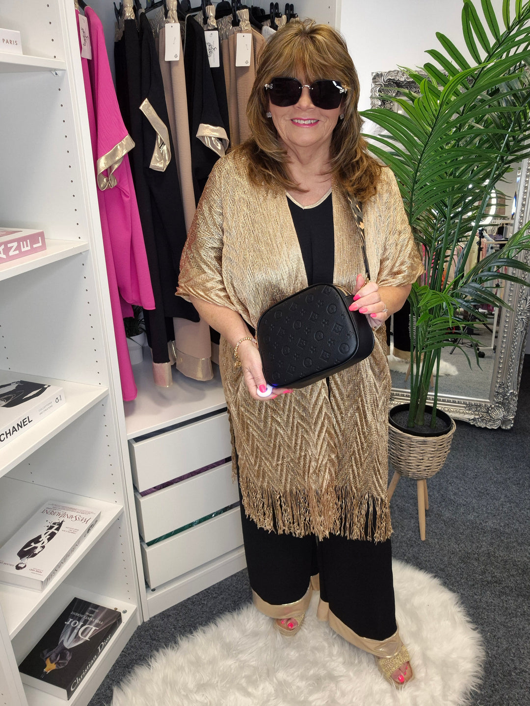 Ibiza Metallic Kimono - Gold