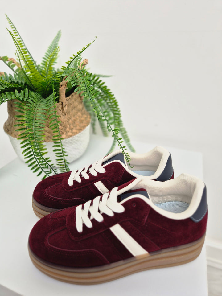 Dakota Chunky Trainers - Wine (choose your Size)