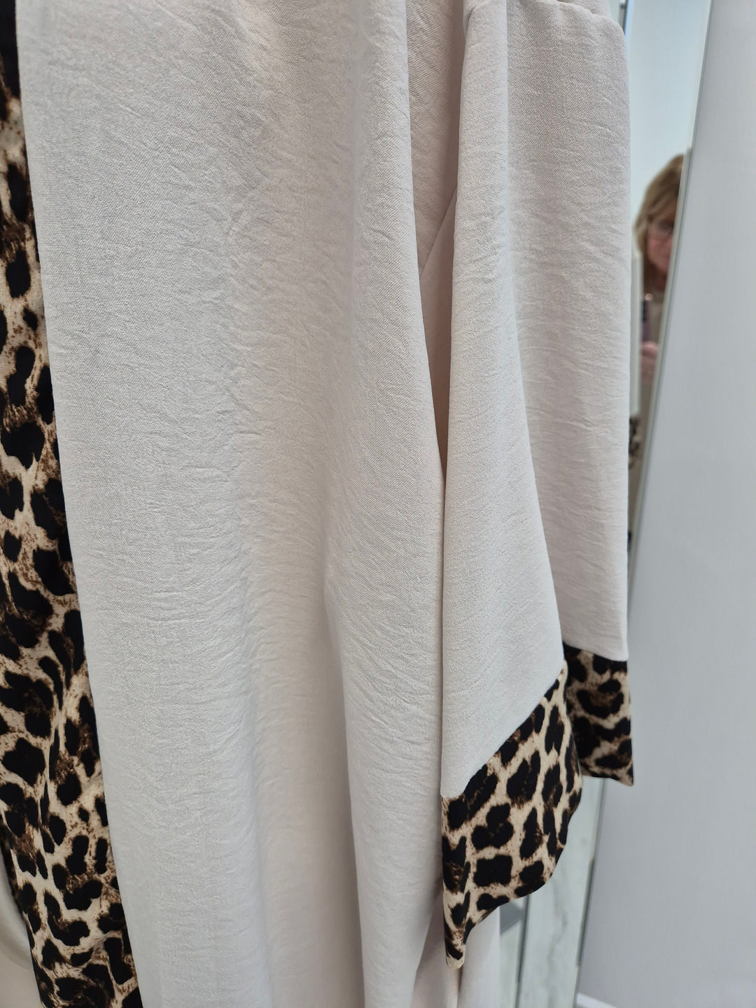 Cleo Leopard Print Trim Jacket (choose your Colour) - (Loose Fit)