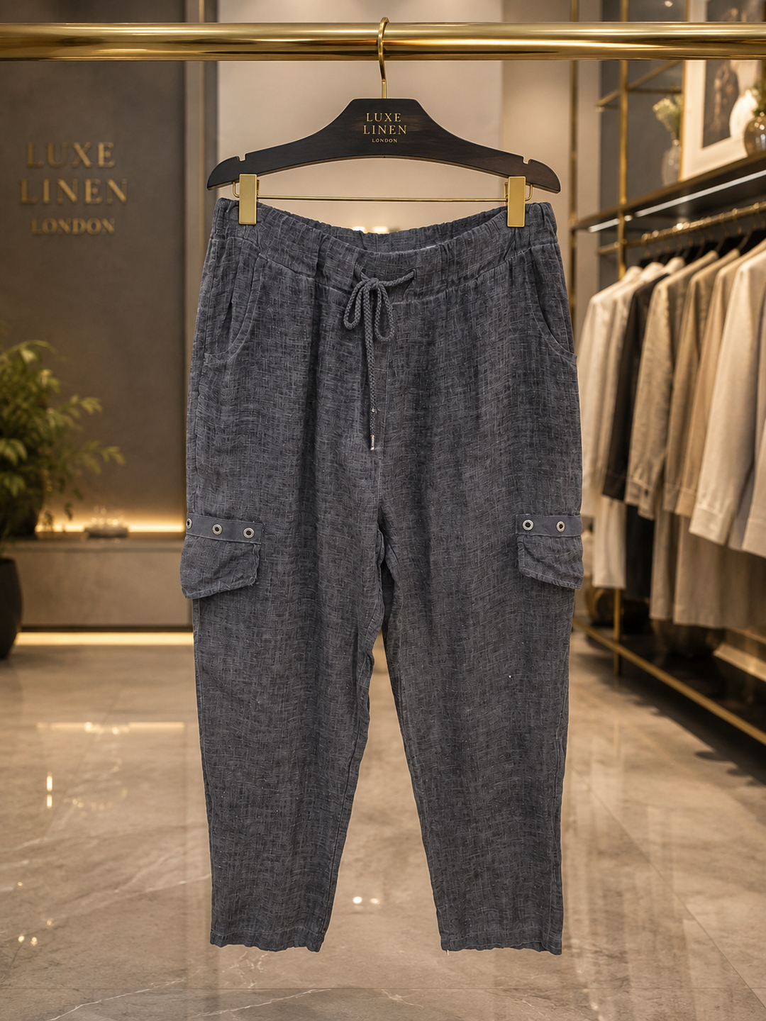 Amalfi Linen Pants with Crystal Eyelets (choose your Colour) -One Size fits from Size 10 up to Size 16