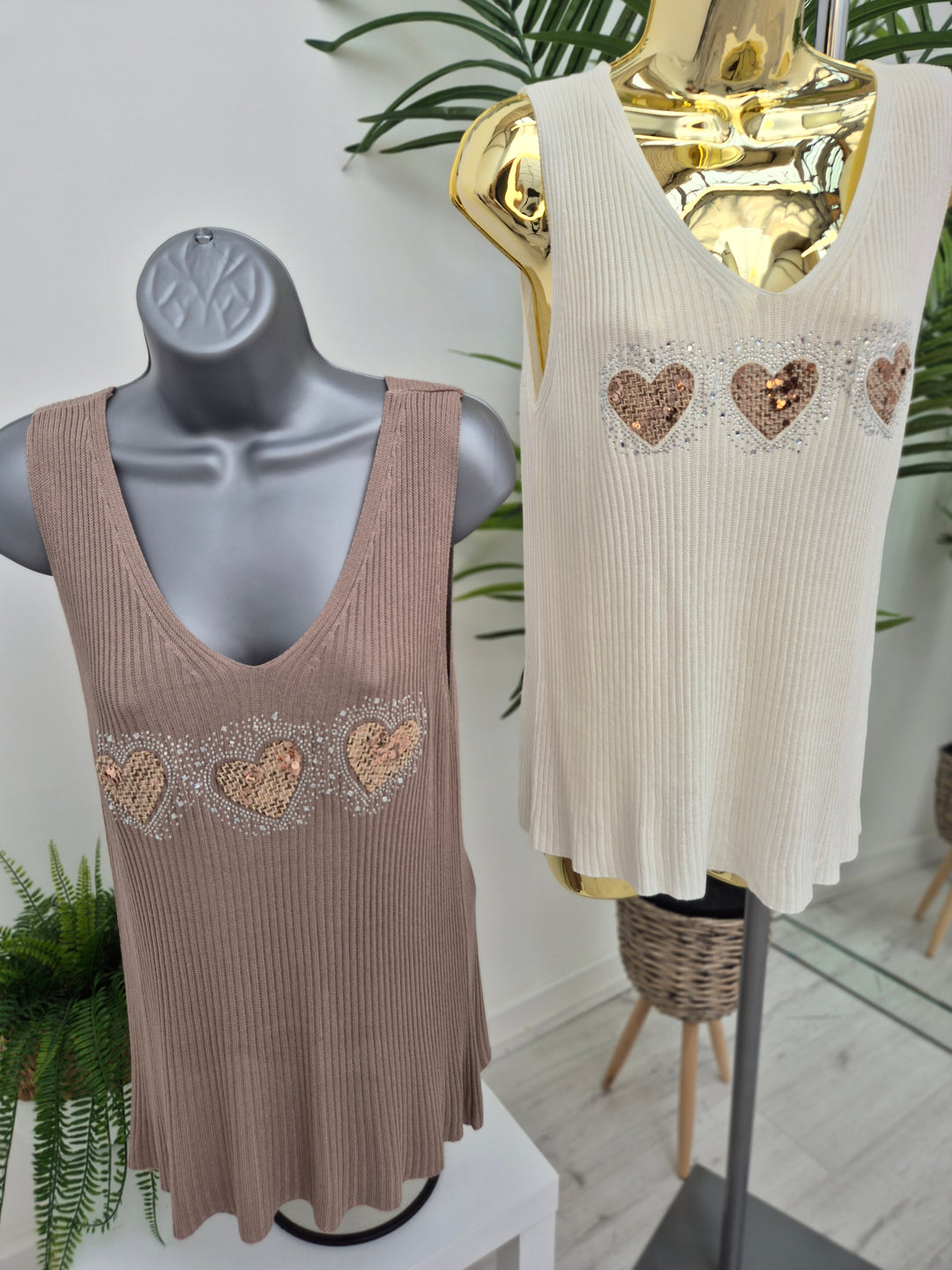 Hannah Heart Vest Top - (choose your Colour)