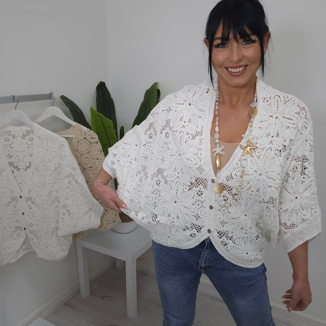Cassandra Crochet Cardigan - (choose your Colour)
