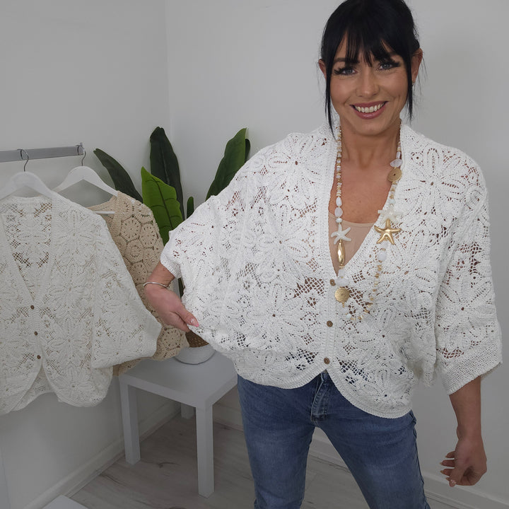Cassandra Crochet Cardigan - (choose your Colour)