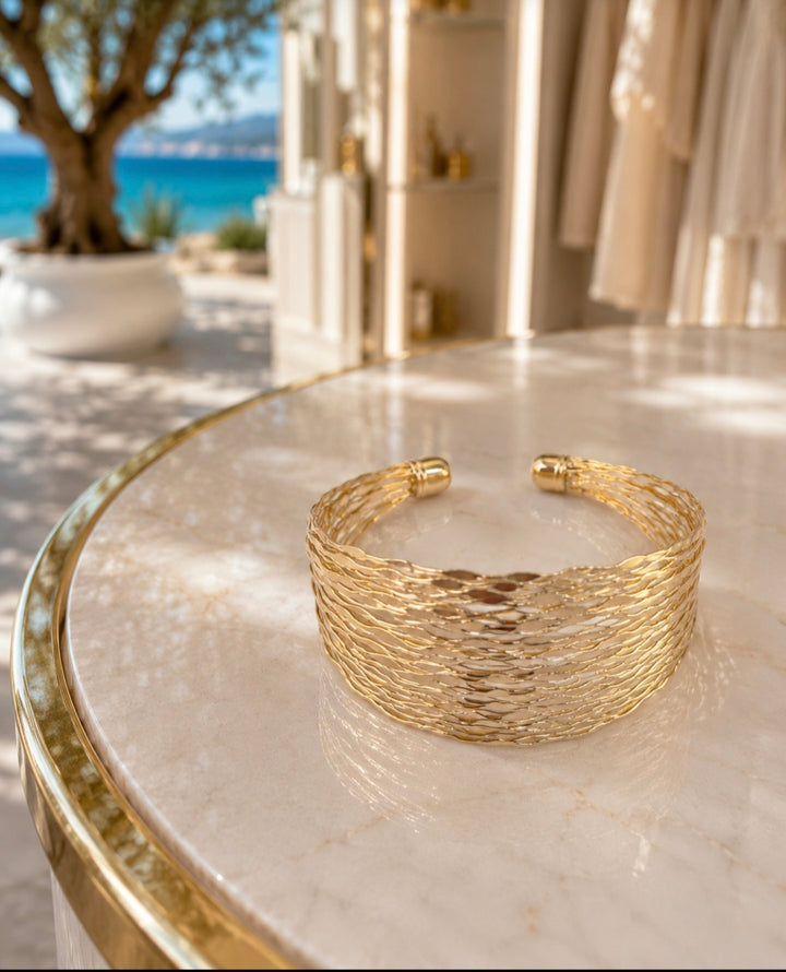 Statement Cuff Bangle - Gold Tone