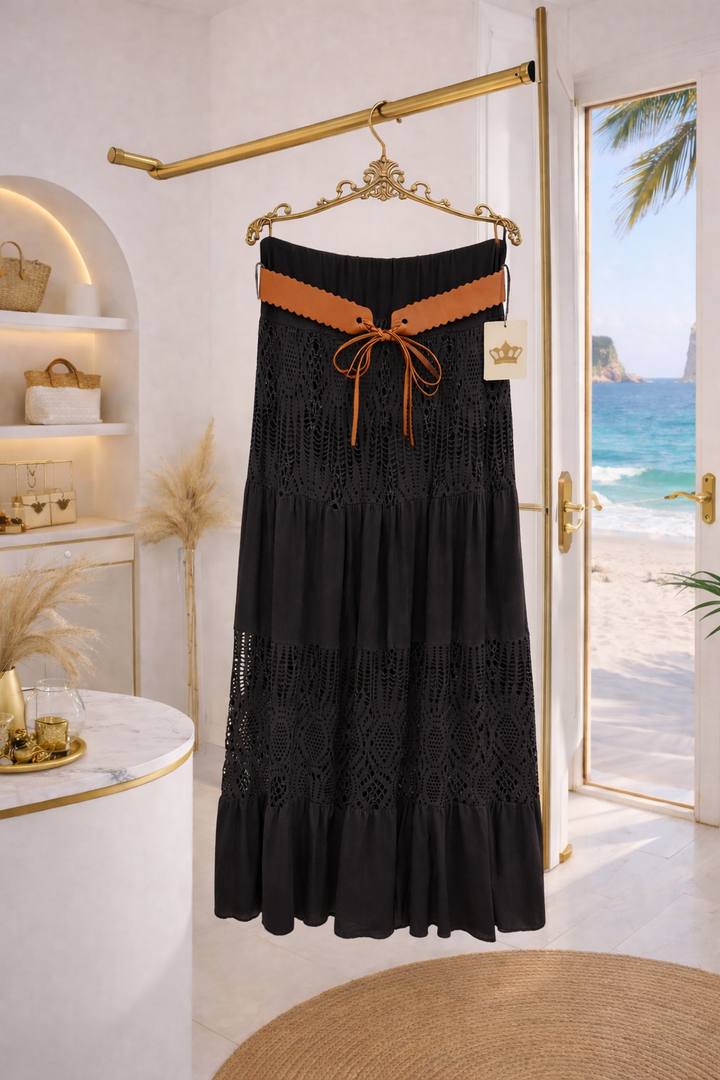 Ibiza Boho Maxi Skirt - (One Size, fits from Size 12/14 up to Size 18) - (choose your Colour)
