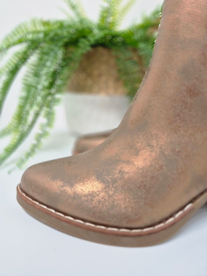Denver Ankle Boots - (choose your Size) - Bronze Shimmer