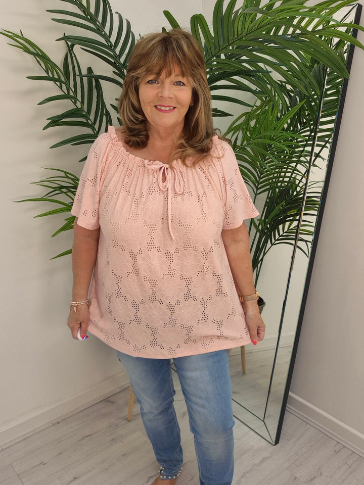 Florence Broderie Anglaise Bardot Top - (choose your Colour)