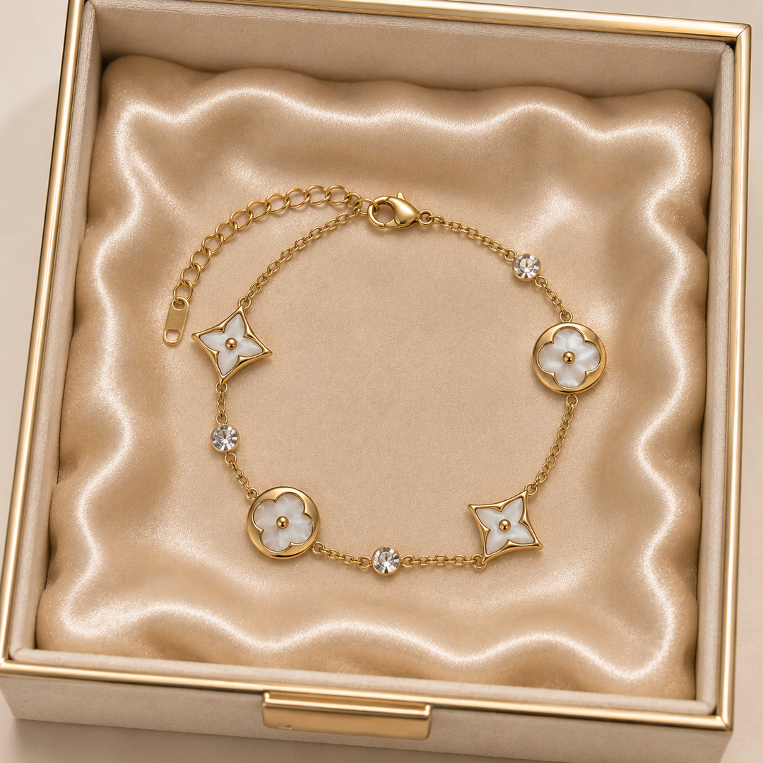 Louisa Bracelet with Crystals in Gold Tone with Lobster Claw Fastening