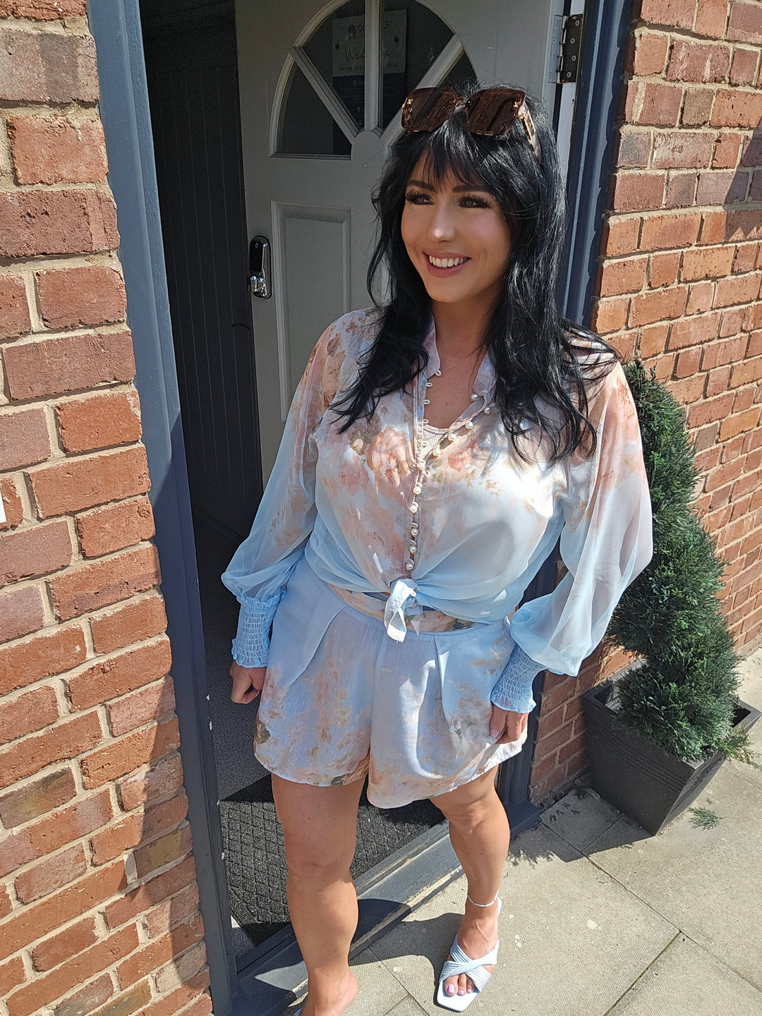 Angelica Shorts & Blouse Co-ord Shorts Set - (choose your Size)