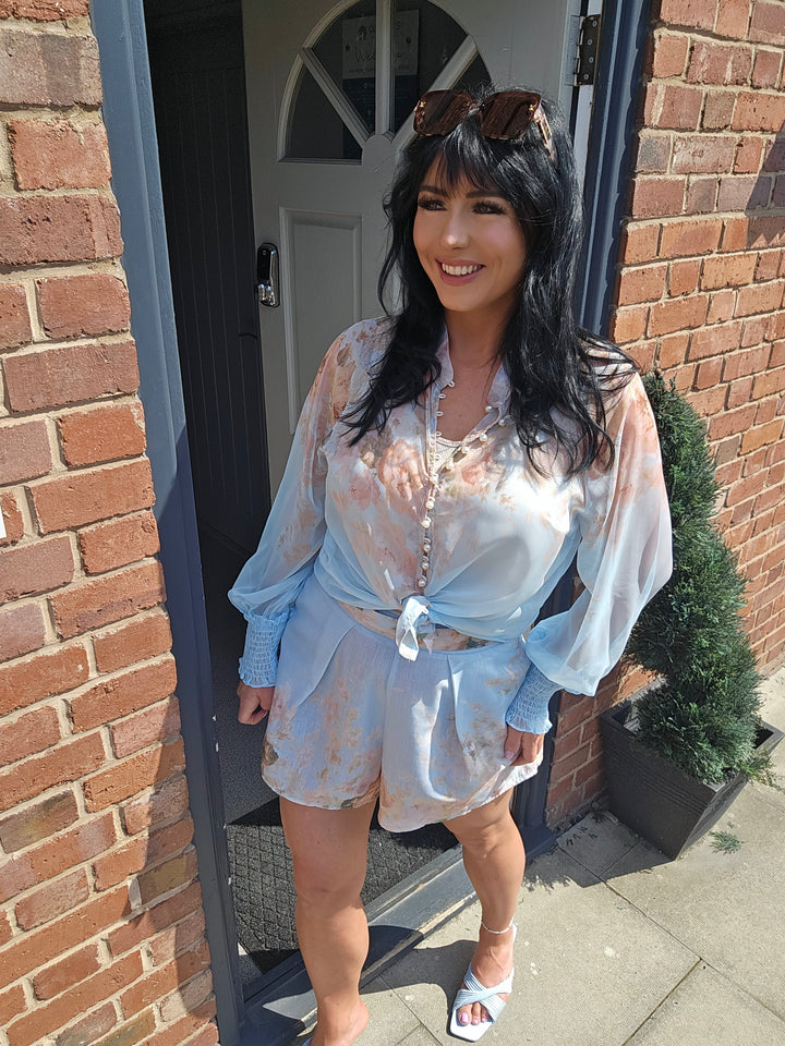Angelica Shorts & Blouse Co-ord Shorts Set - (choose your Size)
