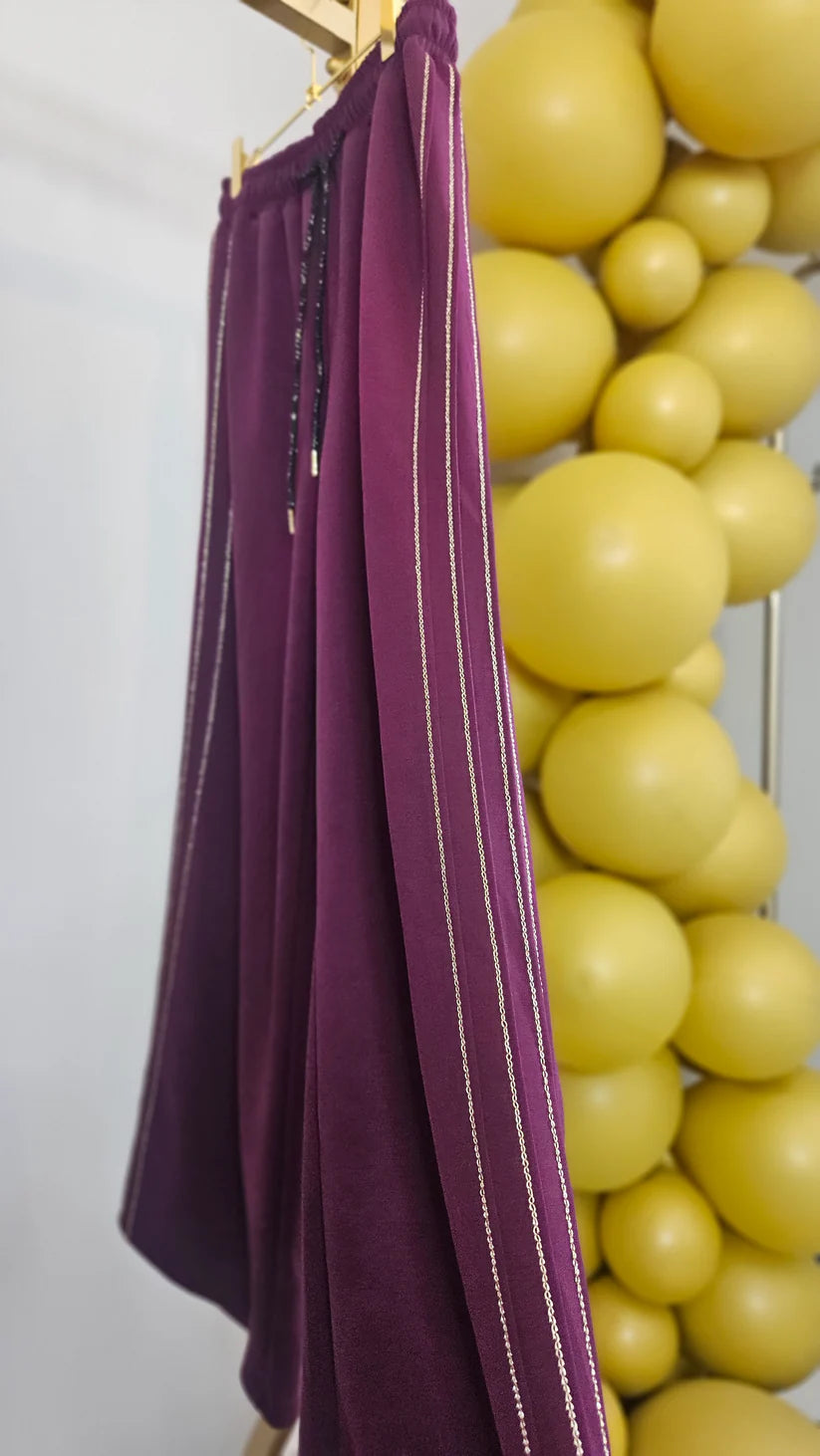 Sassy Metallic Wide Leg Pants - (choose your Colour) - One Size