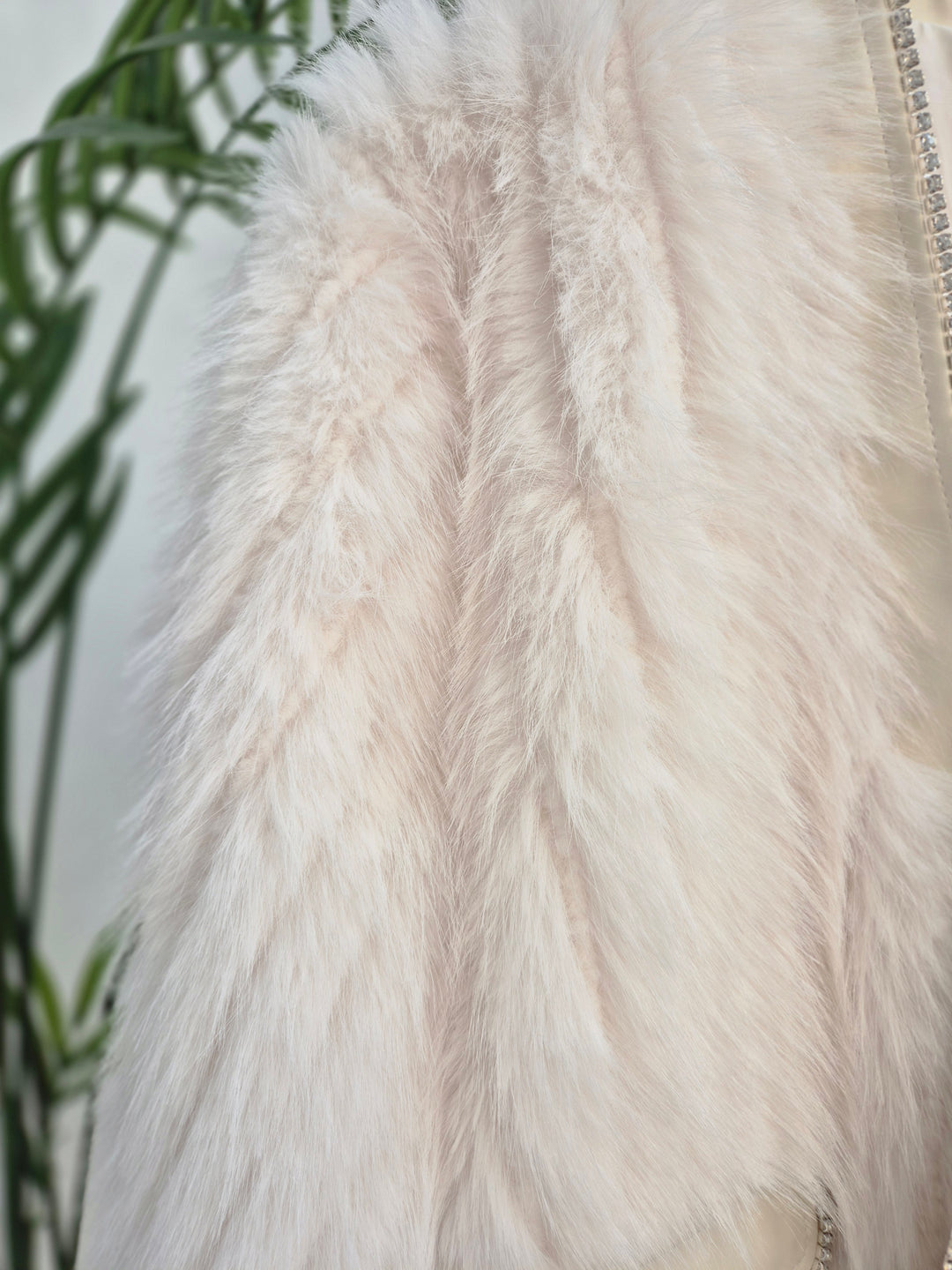 Oslo Crystal Faux Fur Jacket - Winter White - (One Size fits from Size 10 to Size 16)