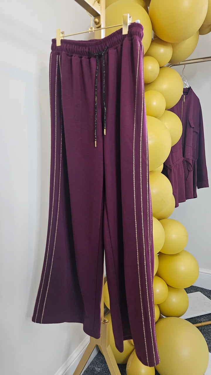 Sassy Metallic Wide Leg Pants - (choose your Colour) - One Size