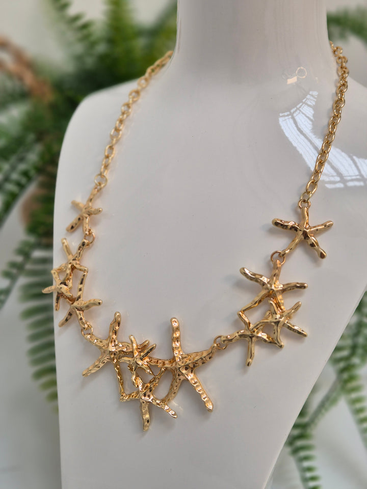 Starfish Necklace - Gold Tone