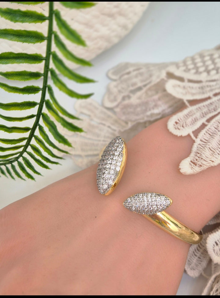 Crystal Statement Bracelet or Ring Set (Adjustable) - (choose your item) Gold Tone