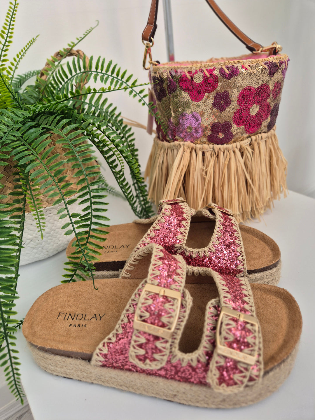 Marbella Sliders (Slip On) with Adjustable Buckles - Pink