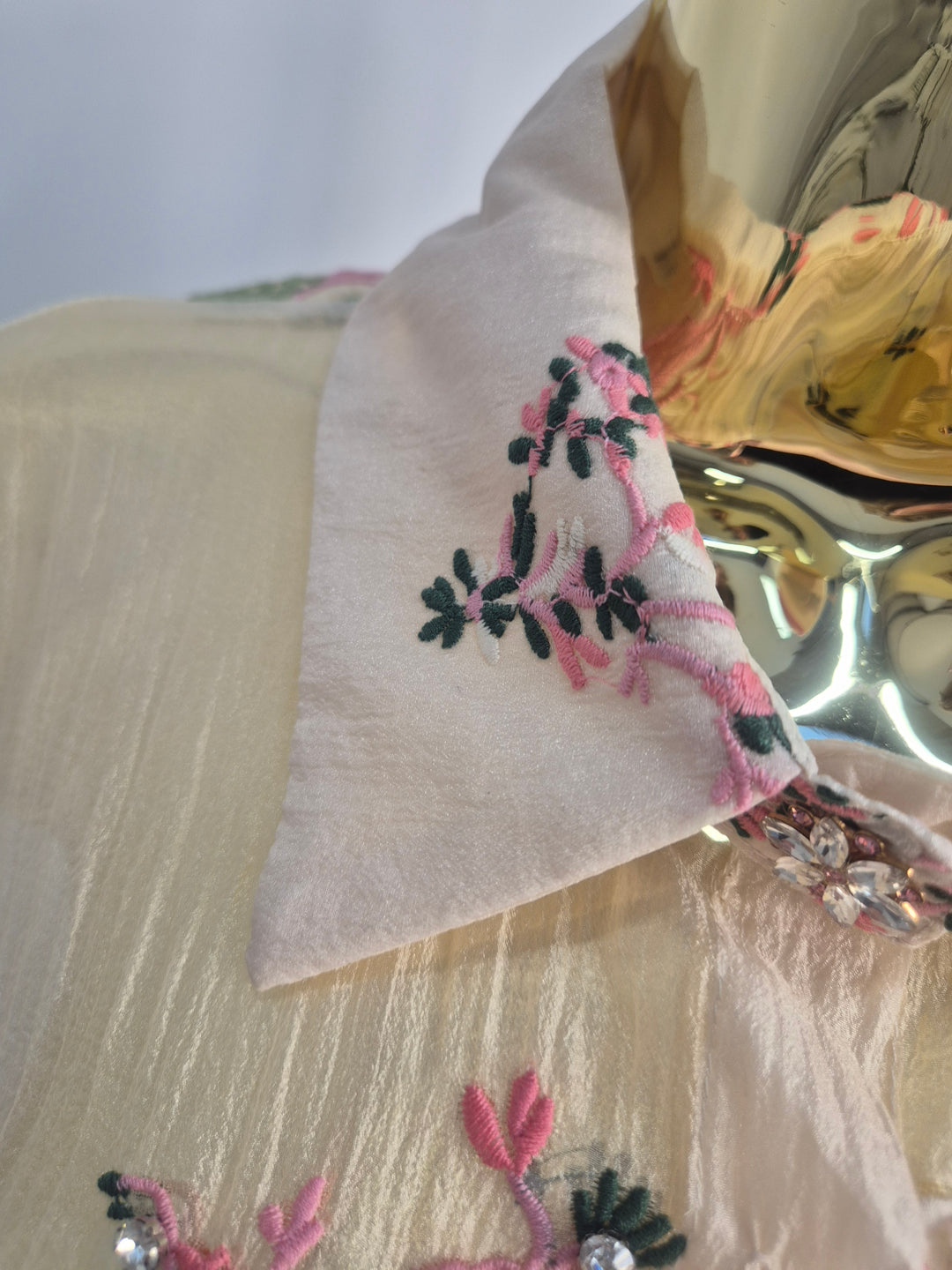 Jasmine Embroidered Blouse with Crystals & 3D Applique One Size, fitting from Size 12 to Size 16