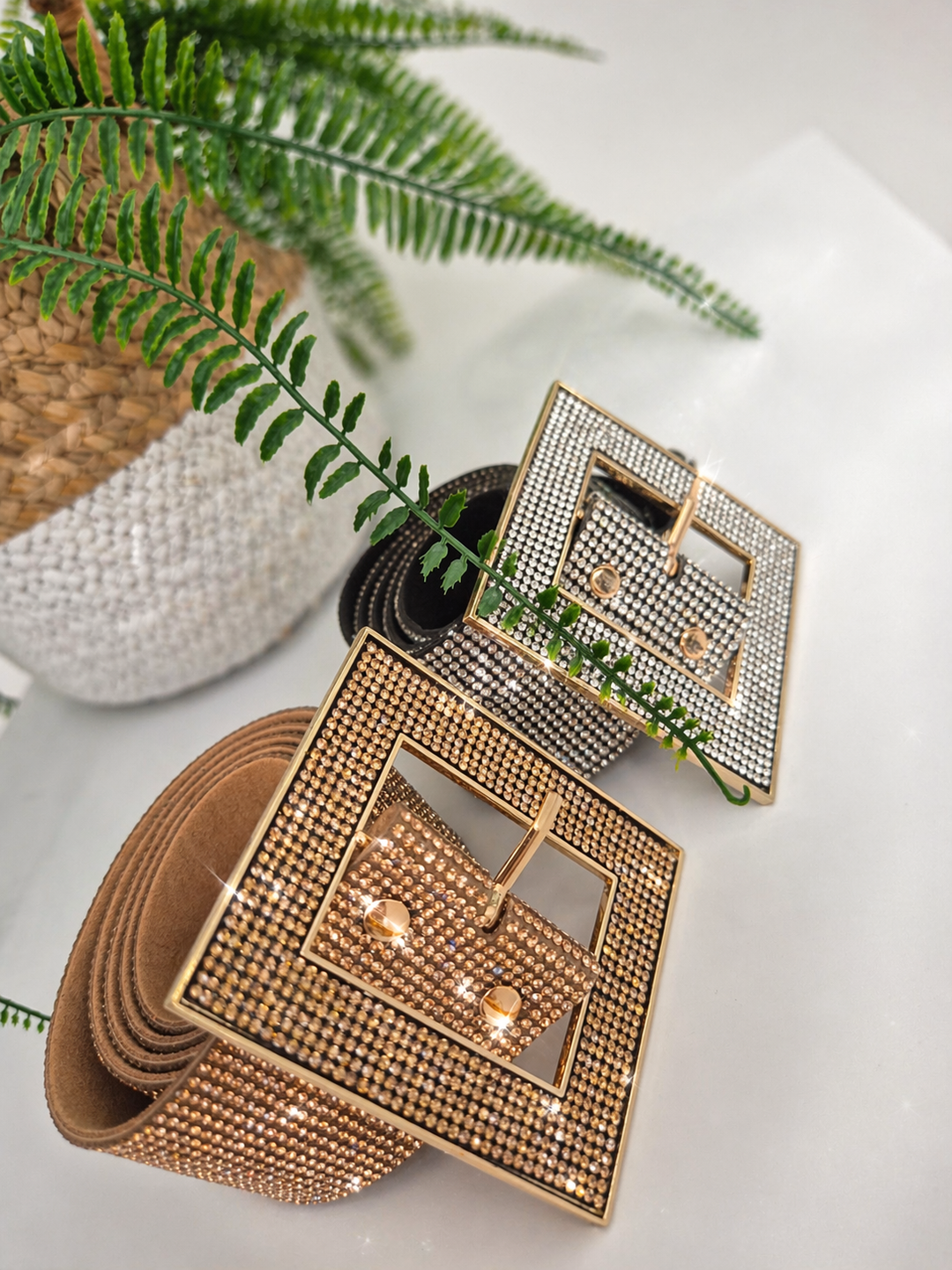 Sparkly Crystal Belt with Large Buckle (choose your Colour & Size)