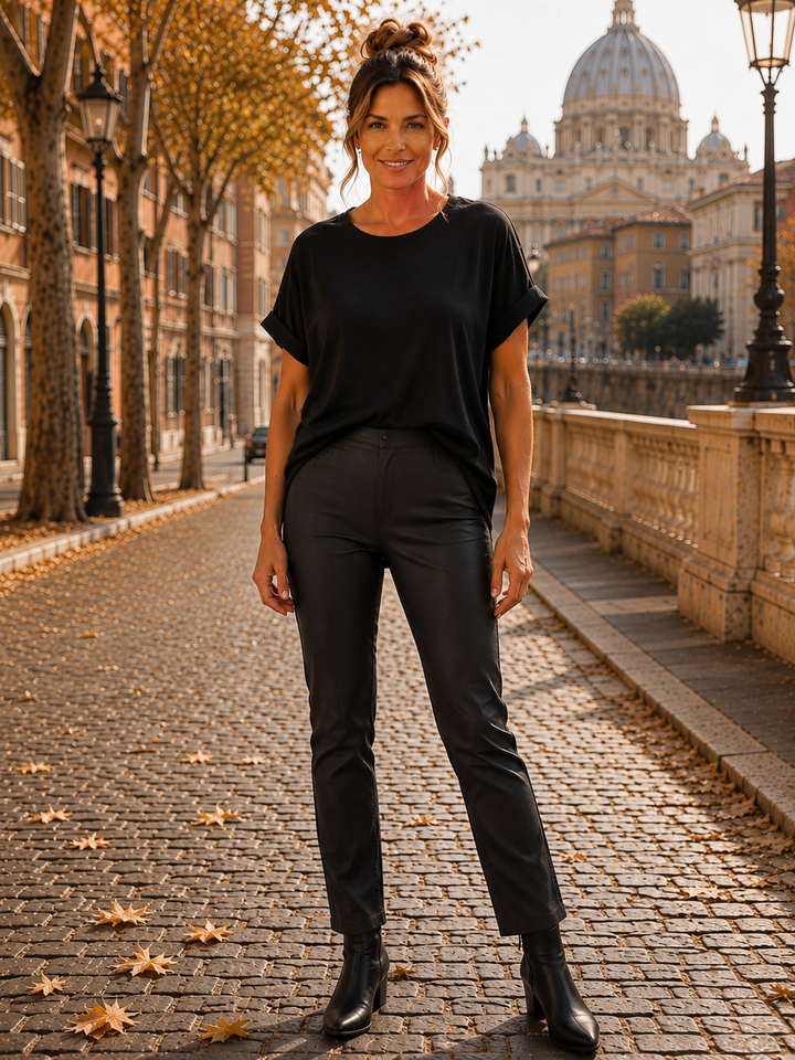 Matt PU Coated Jeans - Black (choose your Size)