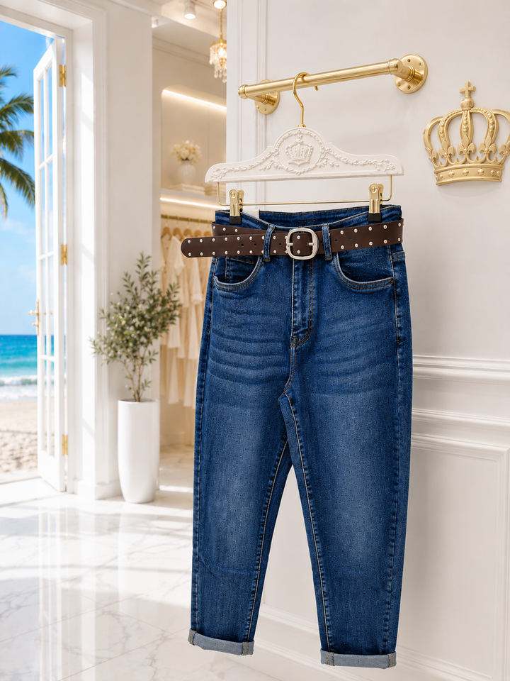 Della Mom Jeans (Super Stretchy) - Stonewashed (choose your Size)
