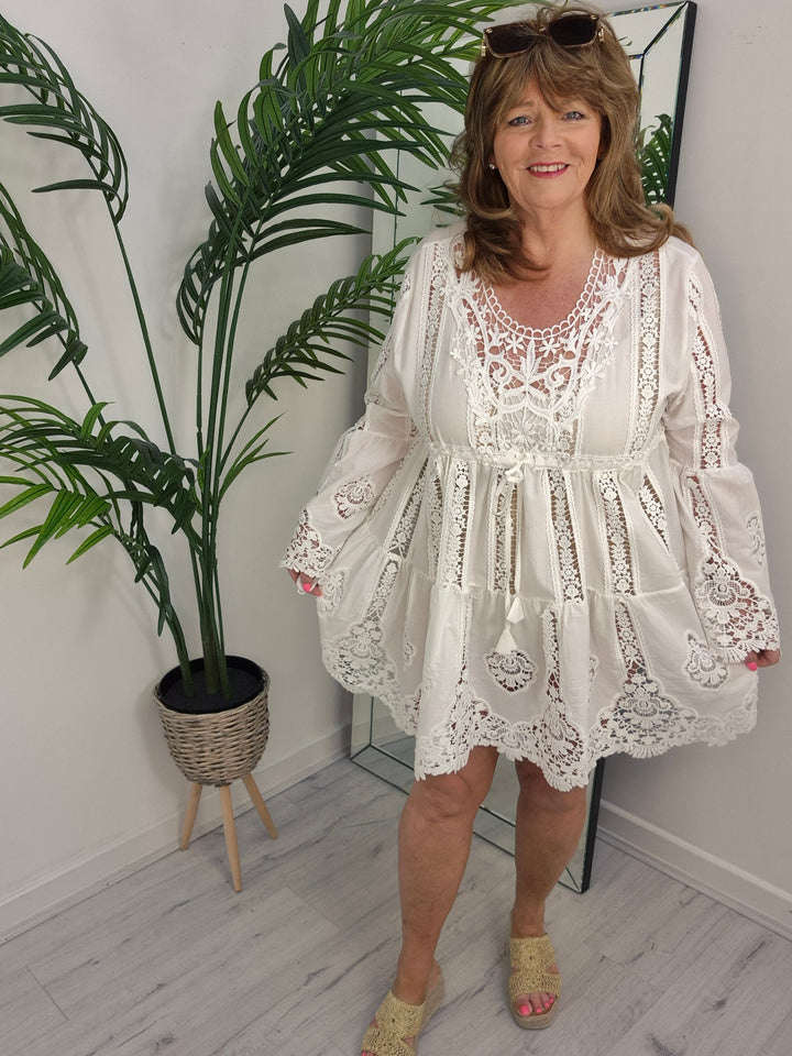 Ibiza Beach Dress - White (One Size/Curvy)
