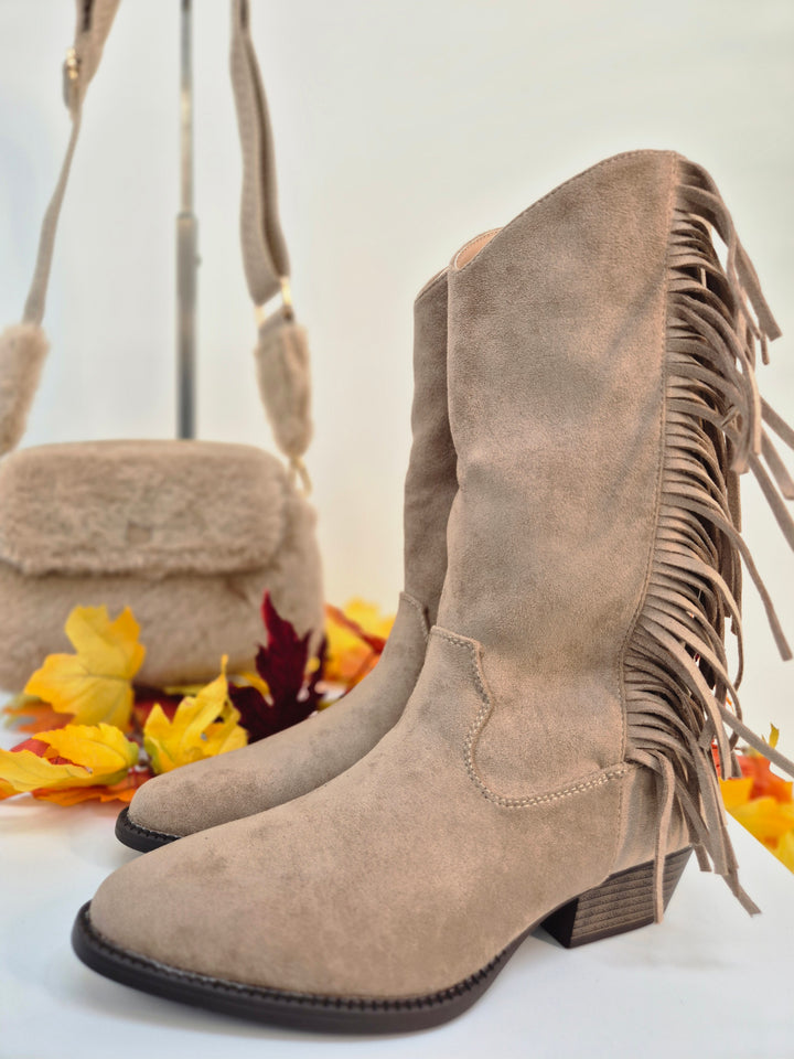 Arizona Fringed Boots - Mocha (choose your Size)