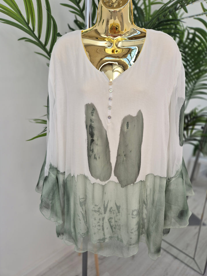 Chiffon Overlay Top - (choose your Colour) - (Curvy)