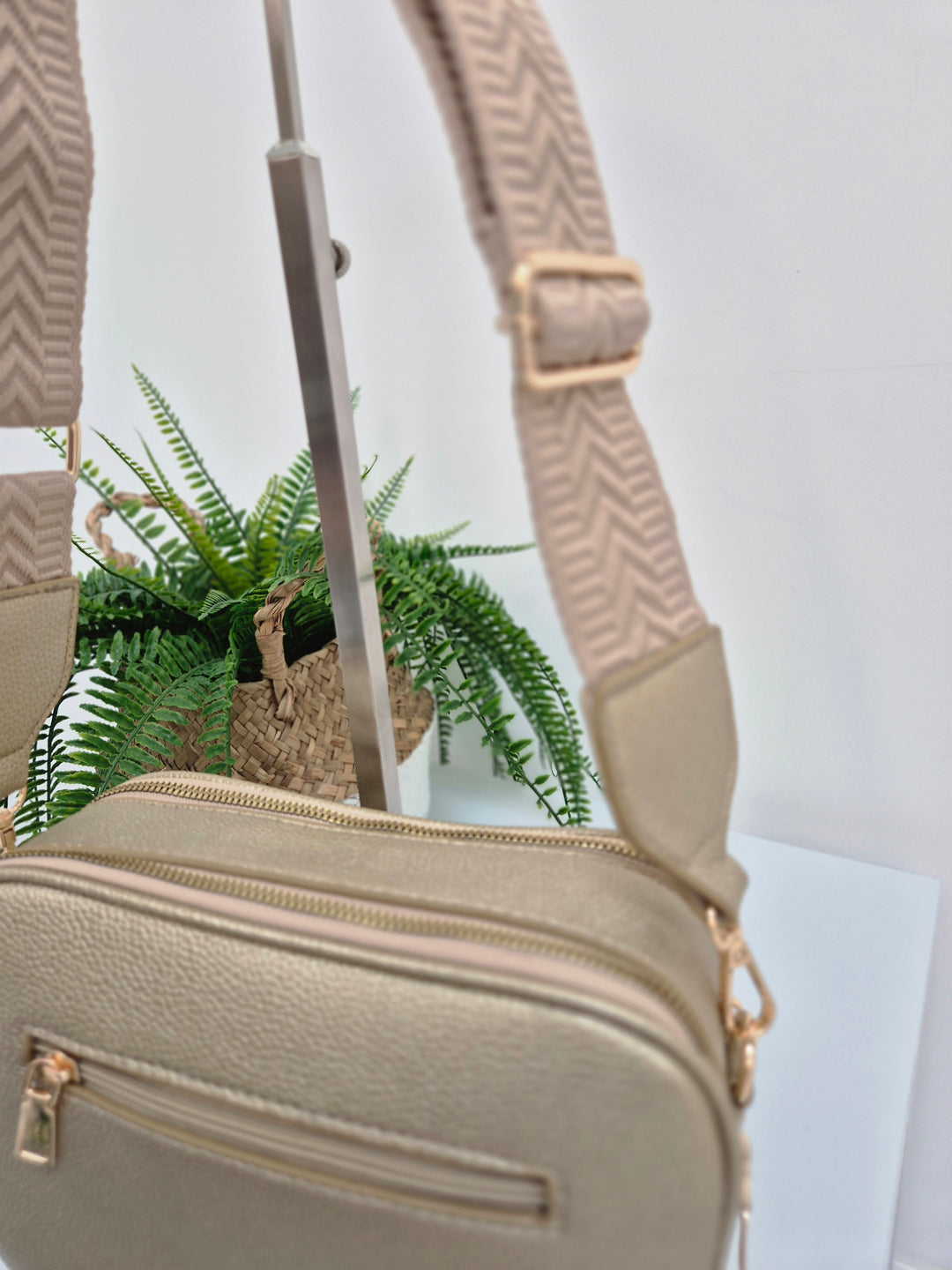Diamond Quilted Bag - Metallic Gold (Gold Tone)