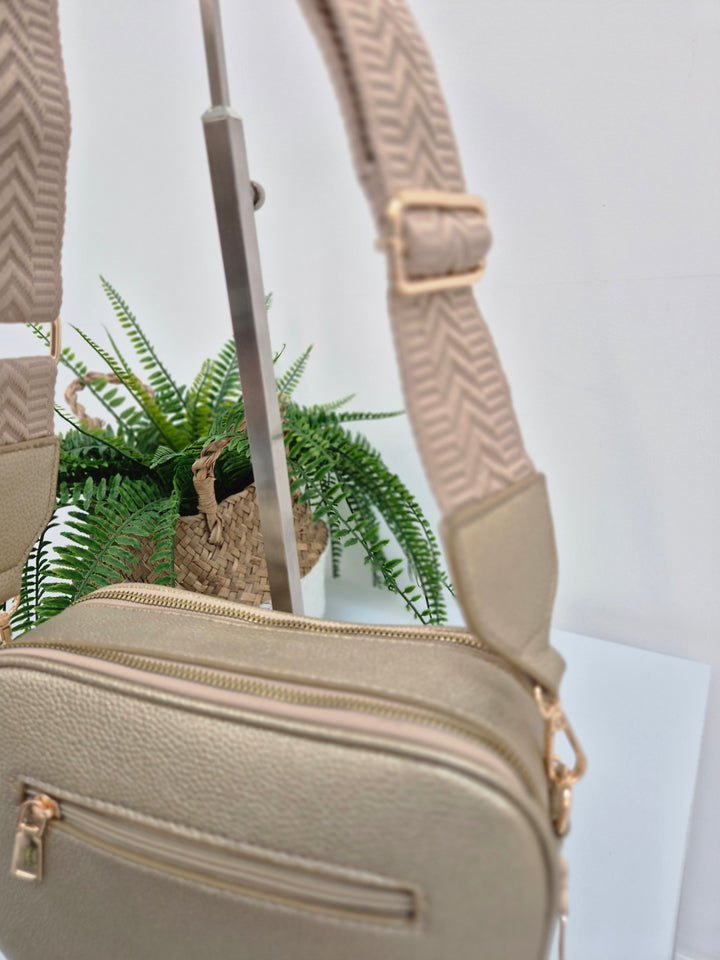 Diamond Quilted Bag - Metallic Gold (Gold Tone)