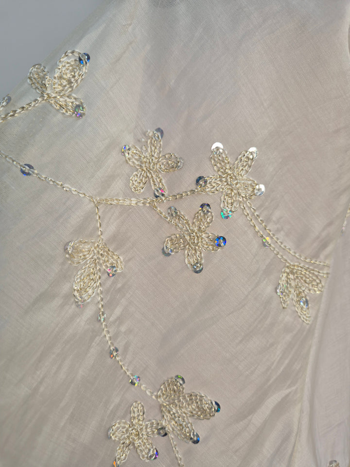 Patsy Puffball Sleeve Sparkly Blouse (One Size, fits from Size 10/12 up to Size 16) - Cream