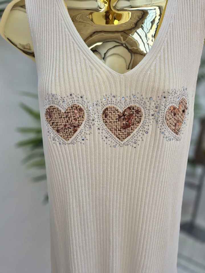 Hannah Heart Vest Top - (choose your Colour)