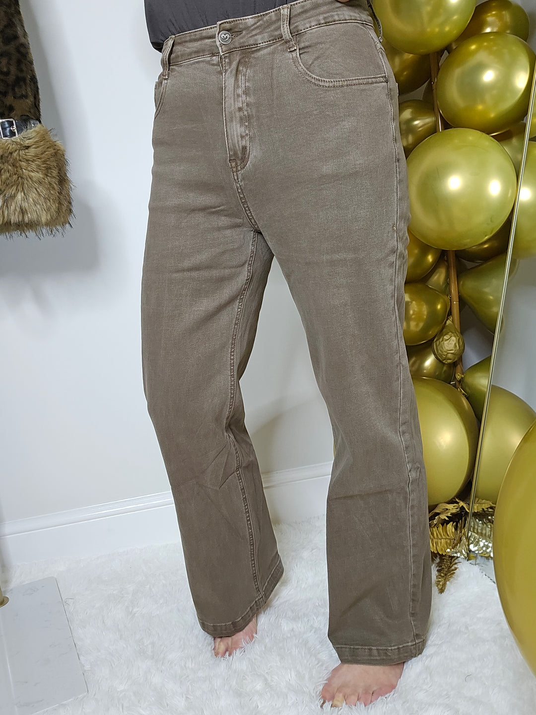 Milas Wide Leg Jeans - Chocolate - (choose your Size)