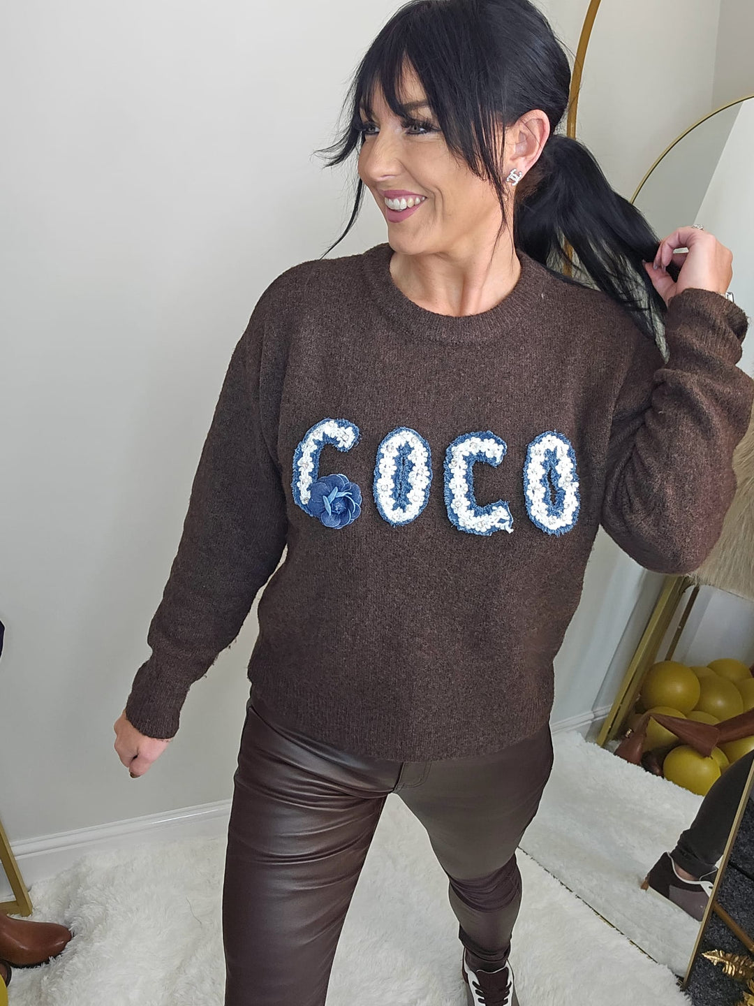 Coco Cosy Jumper - Chocolate (One Size, fits from Size 8 up to Size 14/16)