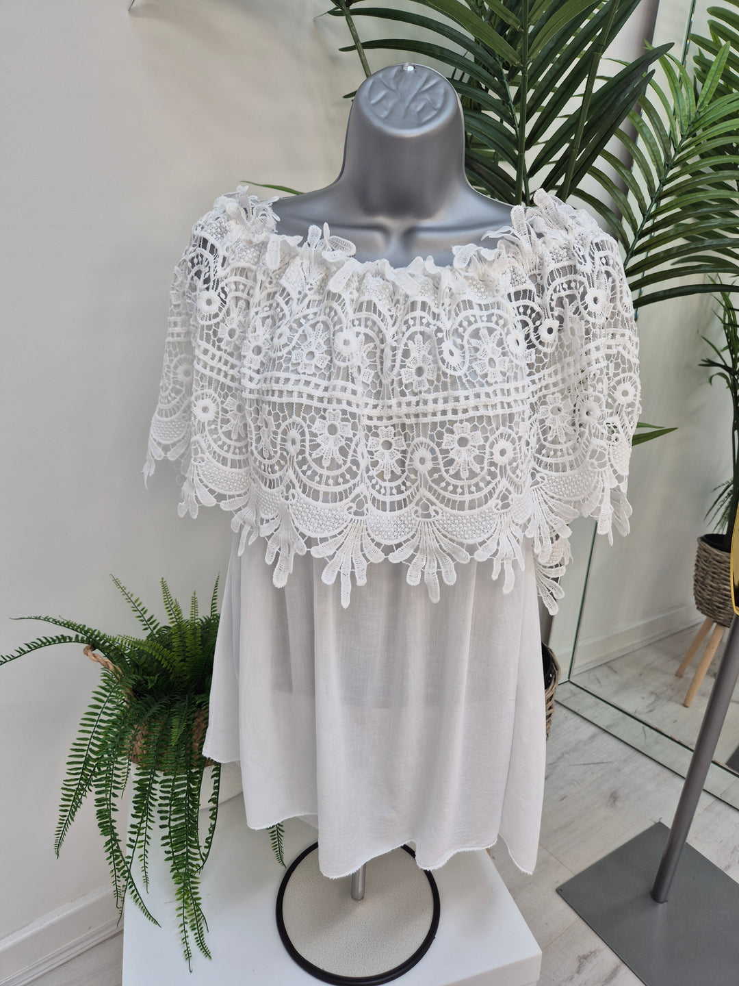 Florence Lace Bardot Top - (choose your Colour)