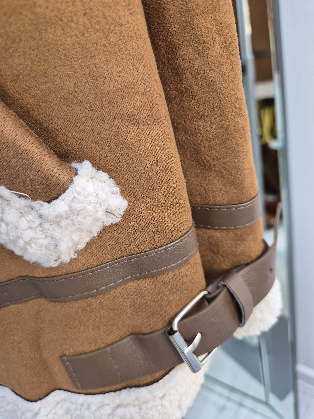 Borg Gilet with Zip - Tan (One Size fitting from Size 12 up to Size 16)