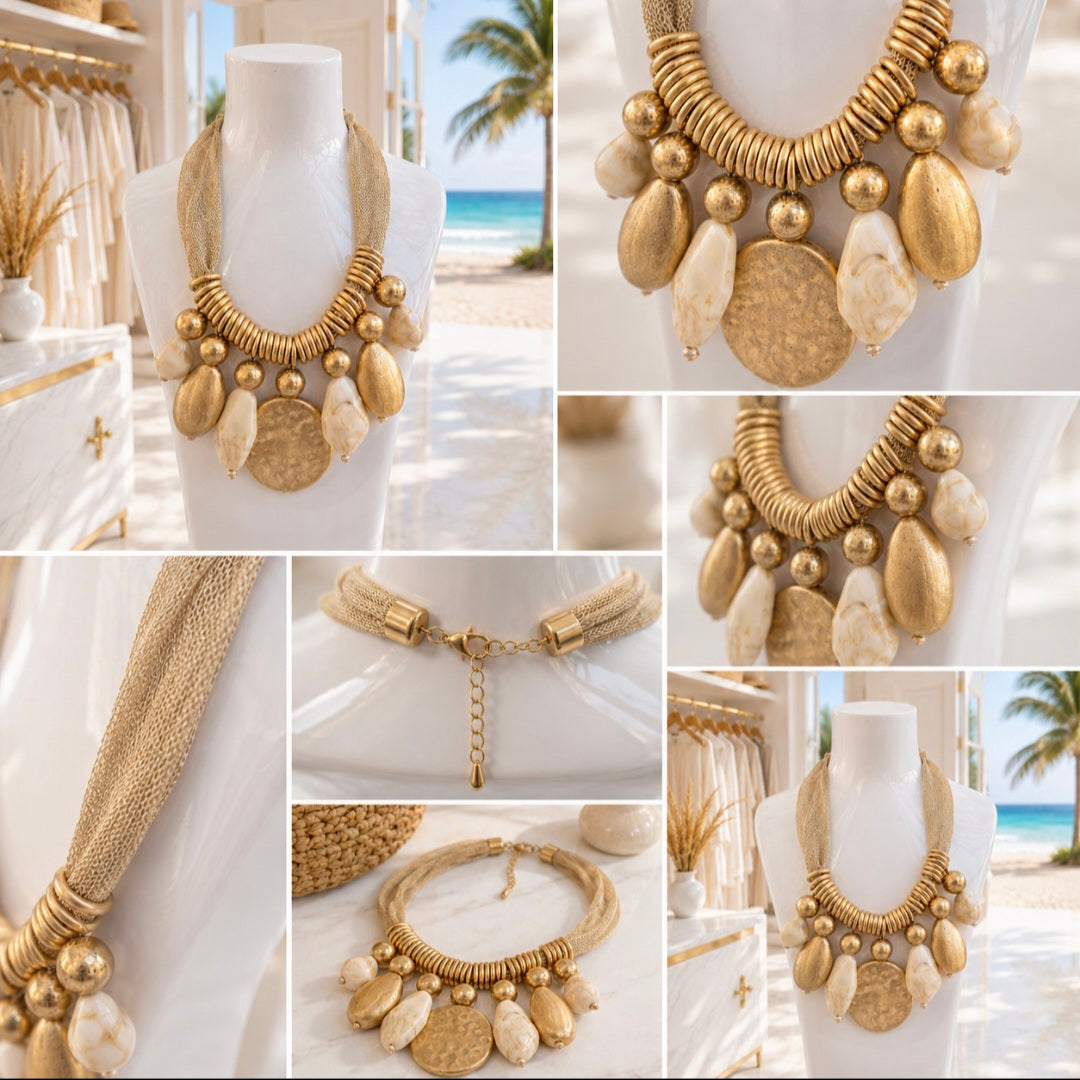 Statement Necklace - Golds/Naturals