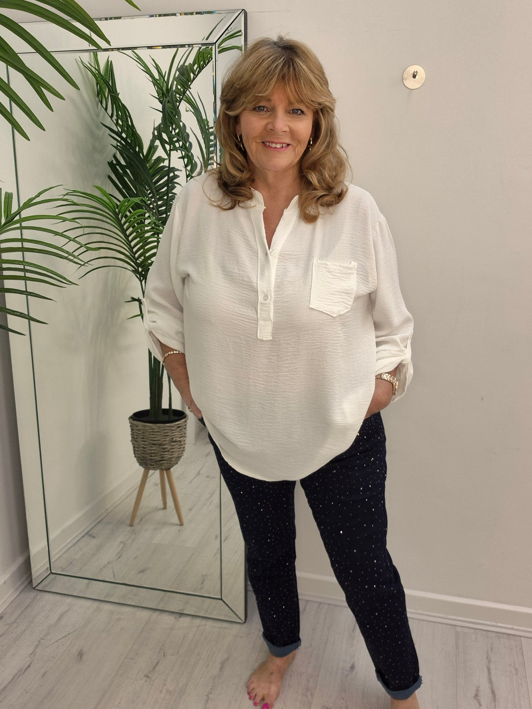 Aurora Sparkly G Smack Mom Jeans - Indigo Darkest Denim Stonewashed (choose your Size)
