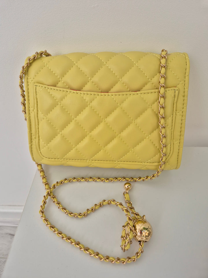 Coco Quilted Clasp Bag - Lemon ( Small )