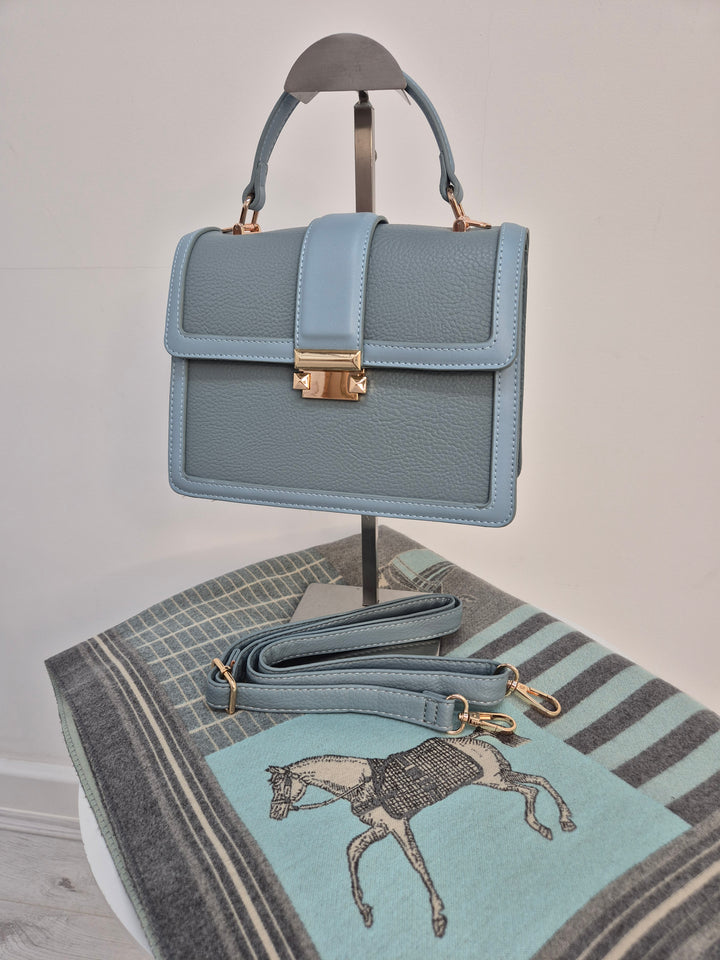 Sally Faux Leather Crossbody Bag - Duck Egg
