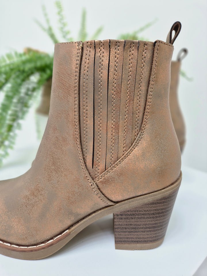 Denver Ankle Boots - (choose your Size) - Bronze Shimmer