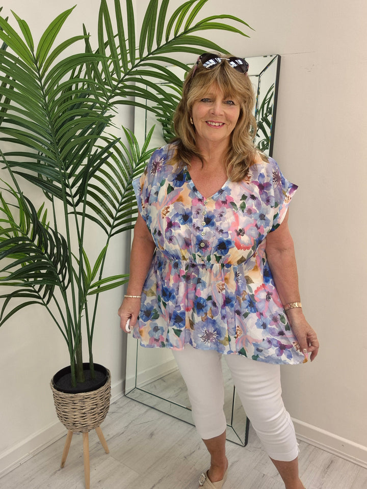 Floral Floaty Top - (choose your Colour)