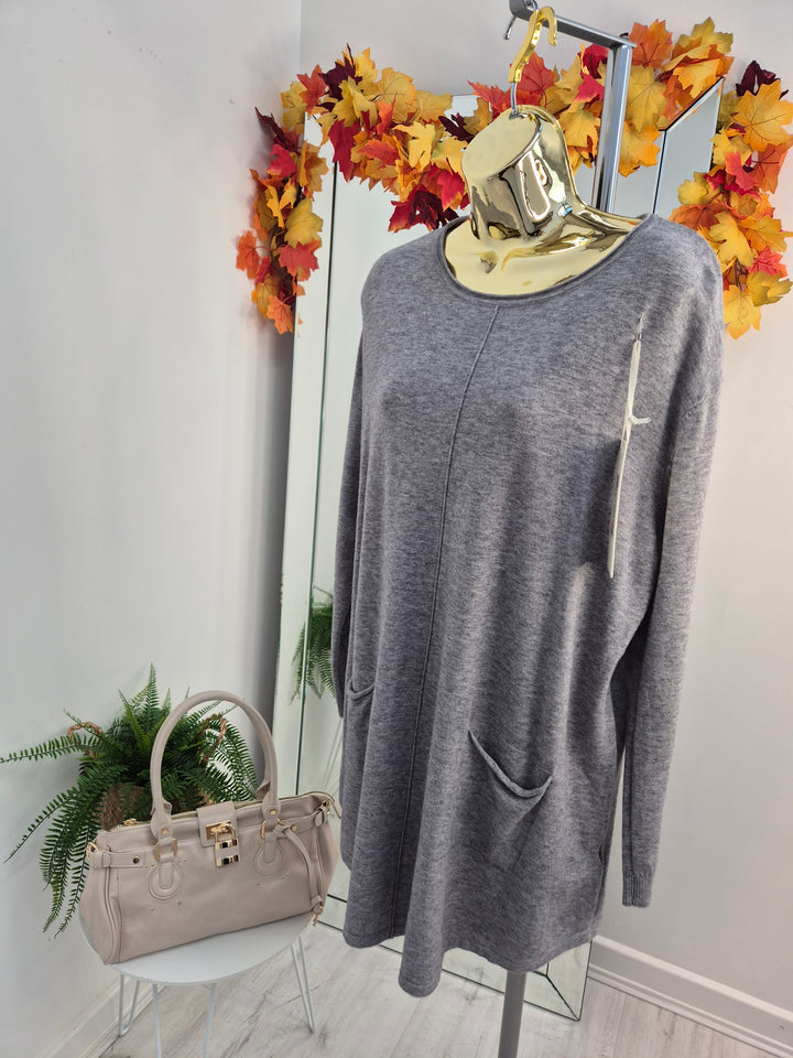 Josie Pocketed Jumper (choose your Colour) - (One Size/Curvy, fits from Size 14 up to Size 18/20)