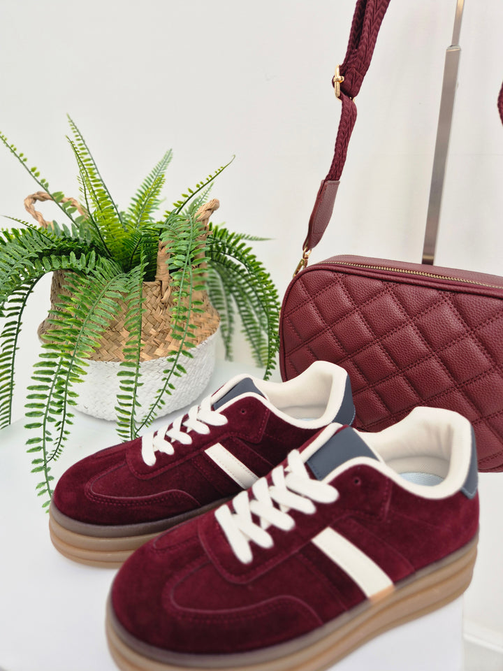 Dakota Chunky Trainers - Wine (choose your Size)
