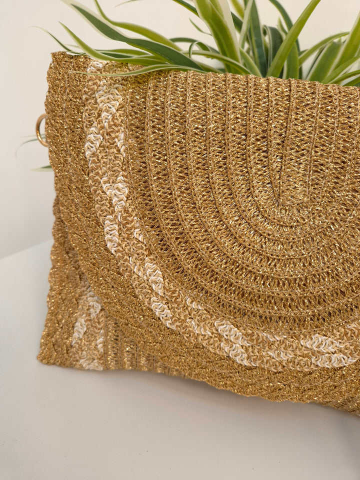 Ibiza Metallic Clutch/Wristlet - Gold Metallic